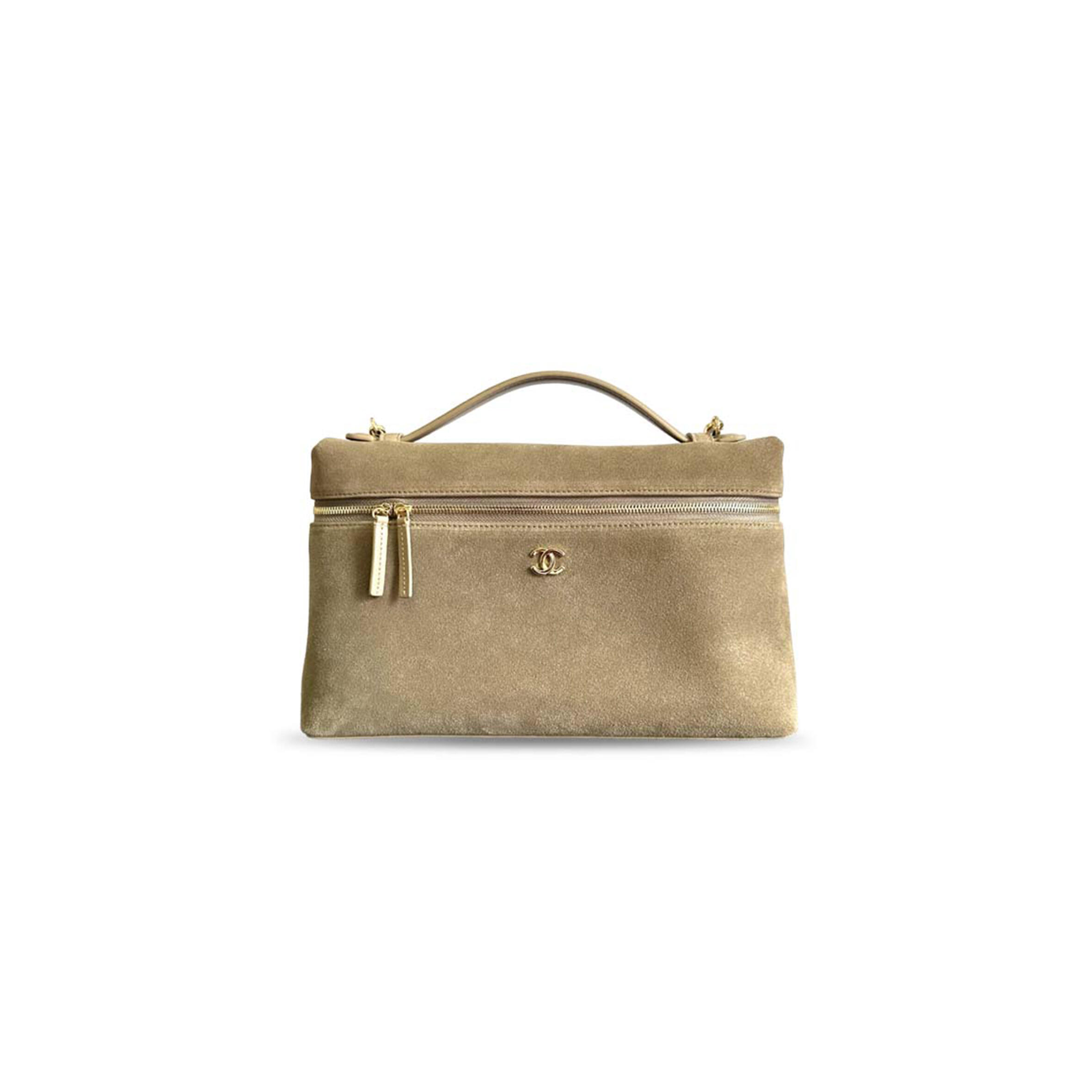 CHANEL SLIM TOP HANDLE VANITY CASE SUEDE (29*18*5.5cm)